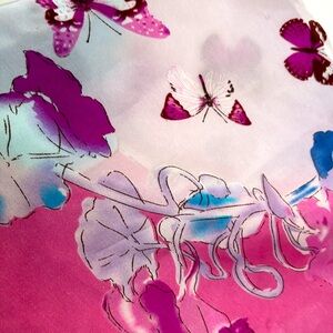 Square Scarf Butterfly and Flower 19.5”*19.5”